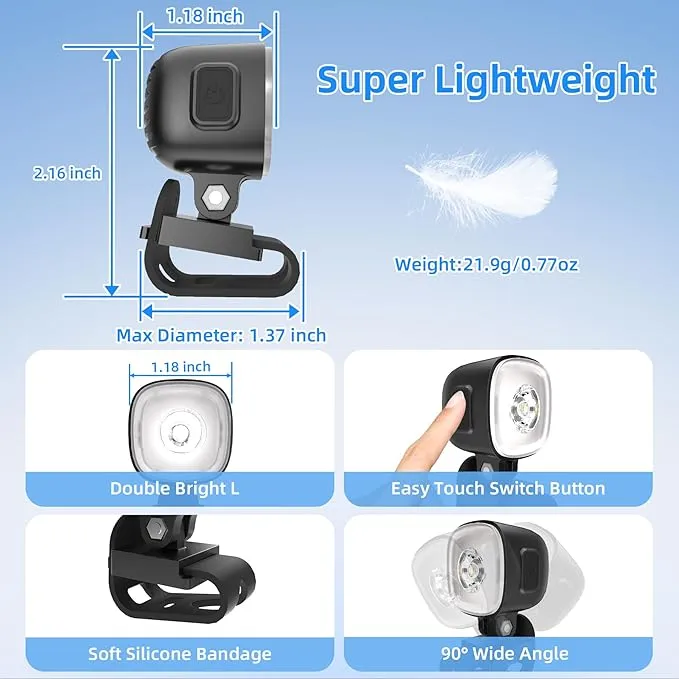 2 Original Rechargeable Headlights for Croc Charms, Rechargeable Flashlight for Croc Kids Girl Boy Women Men Sandal, Christmas Lights, Clip on Clog Headlamp Shoe Decoration for Crocs