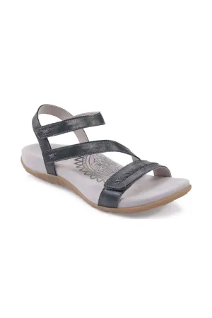 Aetrex Gabby Adjustable Quarter Strap Sandal in Pewter