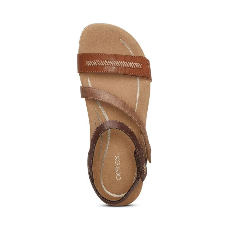 Aetrex Women's Gabby Sandals- Cognac Multi