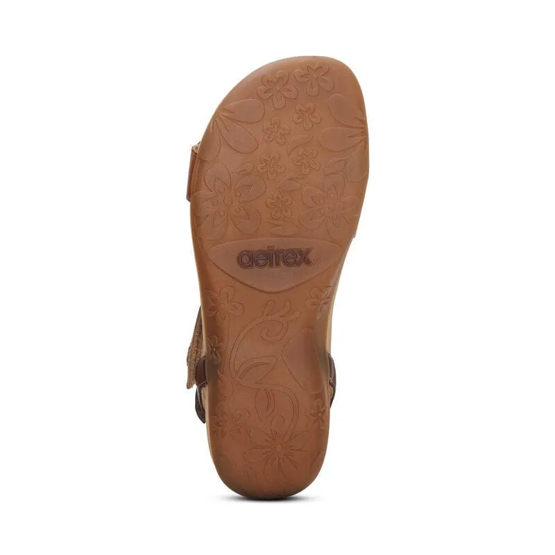 Aetrex Women's Gabby Sandals- Cognac Multi