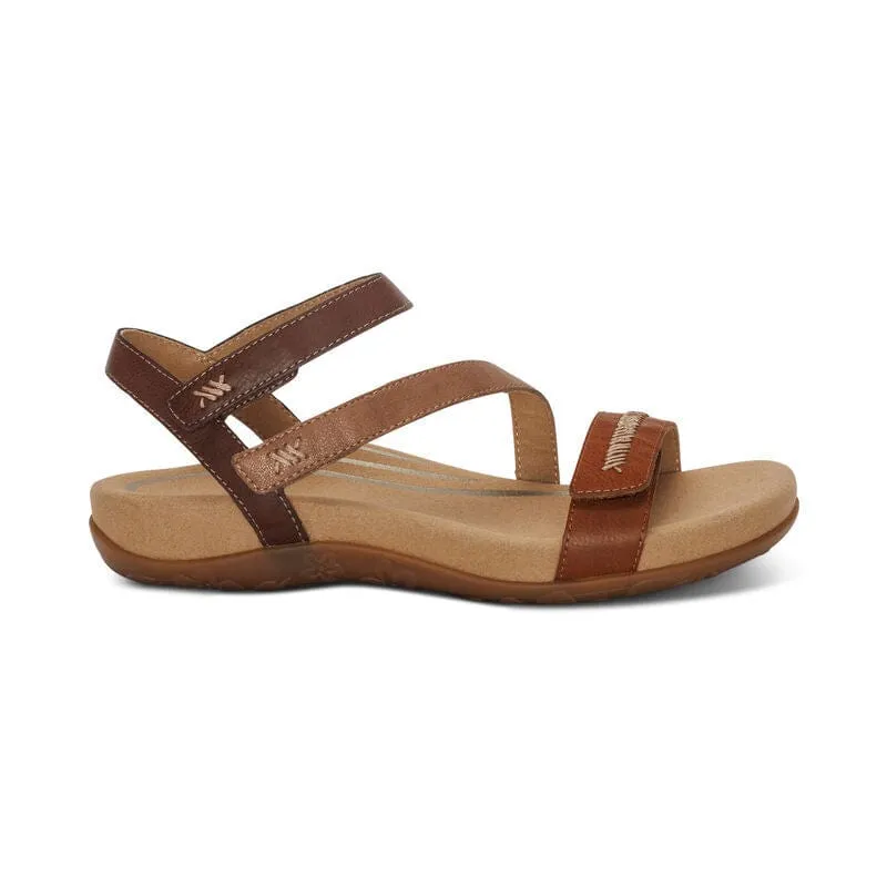 Aetrex Women's Gabby Sandals- Cognac Multi