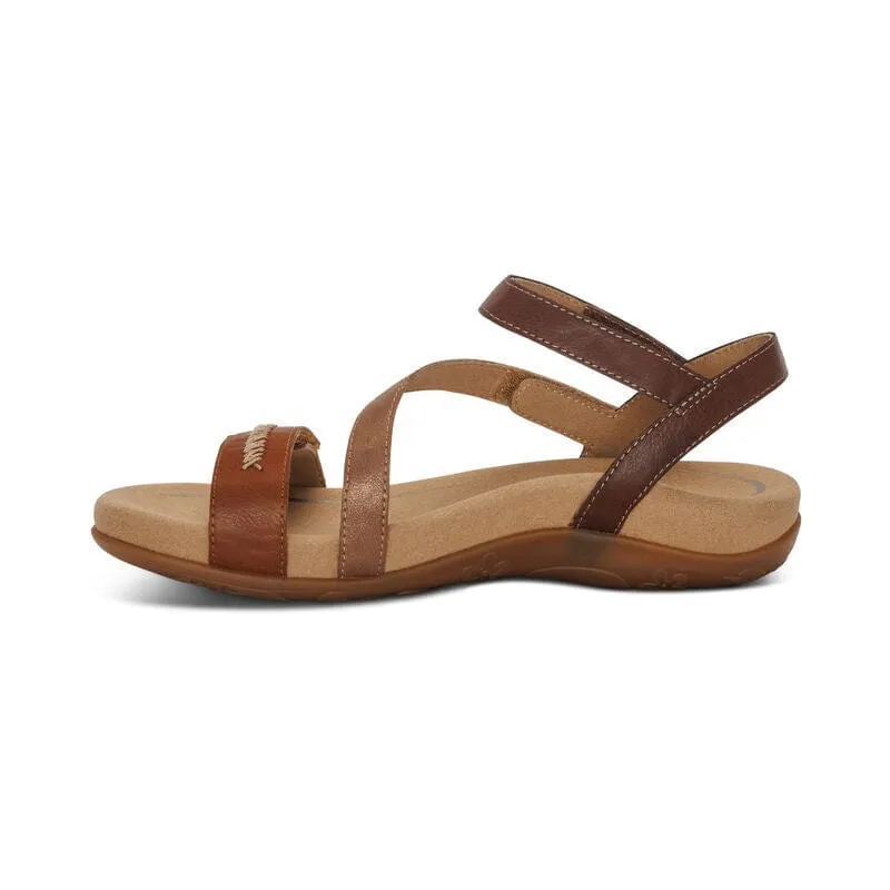 Aetrex Women's Gabby Sandals- Cognac Multi