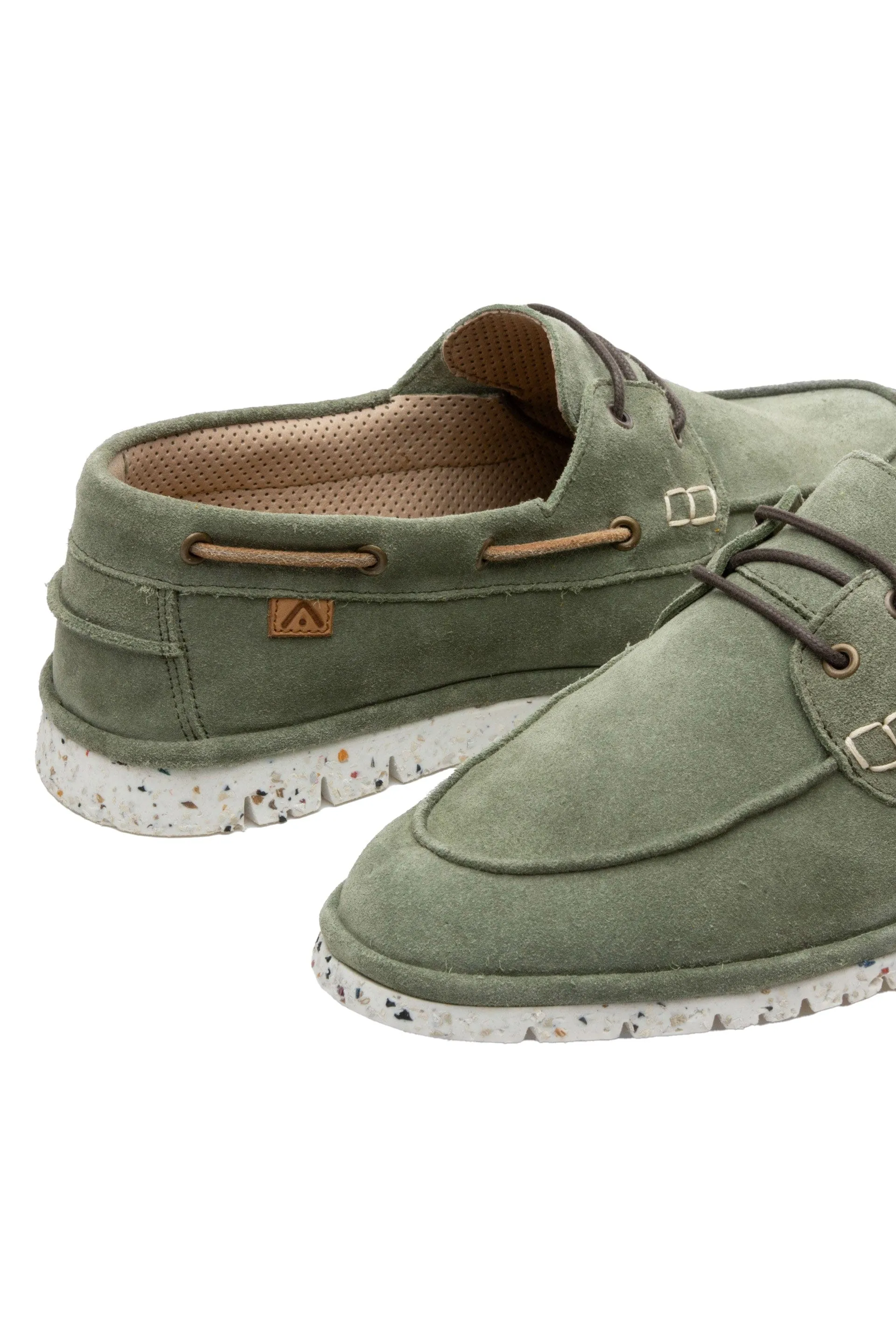 Amber Slip On Suede Shoes - Green