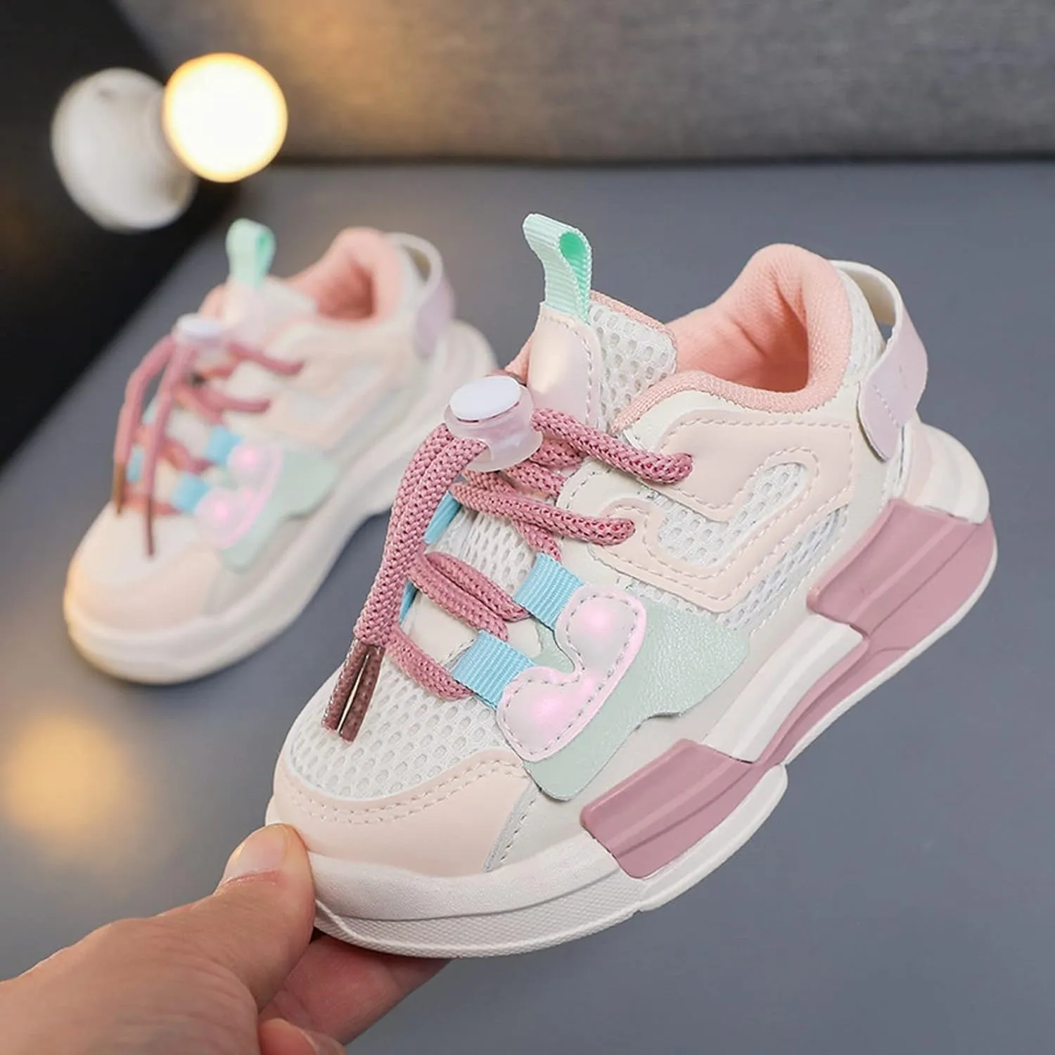 Baby Boy Girl Mesh Basketball Shoes Toddler Kids Lightweight Sneakers Slip On Softy Sole First Walking Sports Shoes
