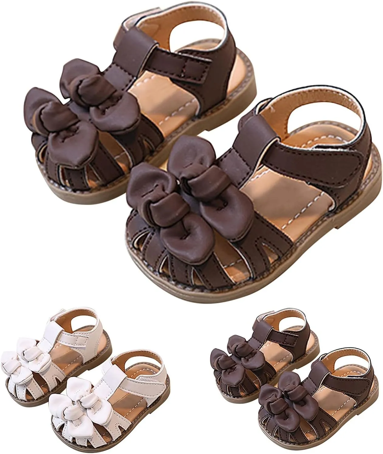 Baby Infant Sandals Newborn Boys Girls Leather Soft Open Toe Barefoot Wide Shoes Summer Breathable Strap Water Shoes