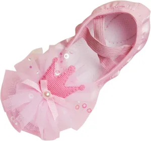 Ballet Shoes for Girls Soft Leather Ballet Slippers Lace Flower Dance Yoga Shoes for Toddler Slip On Dress Shoes