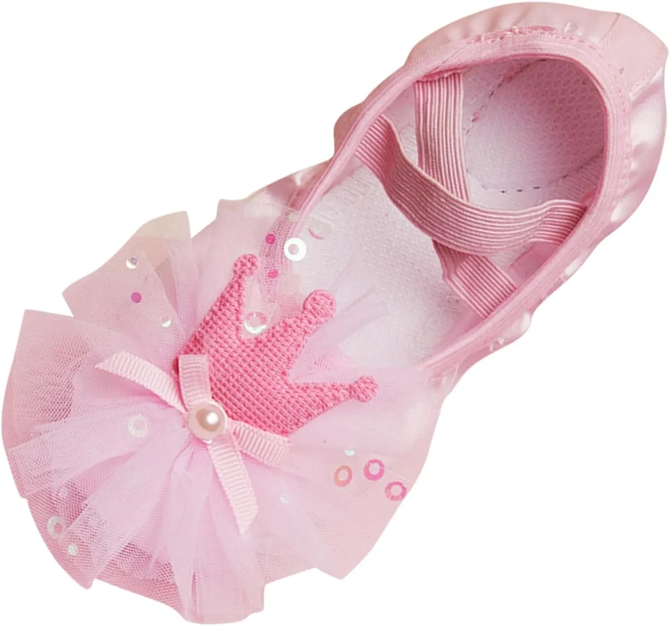 Ballet Shoes for Girls Soft Leather Ballet Slippers Lace Flower Dance Yoga Shoes for Toddler Slip On Dress Shoes
