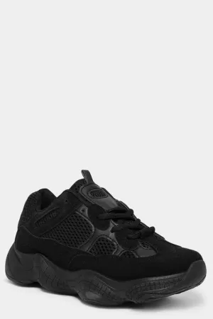 BLACK MESH NEOPRENE CHUNKY TRAINERS