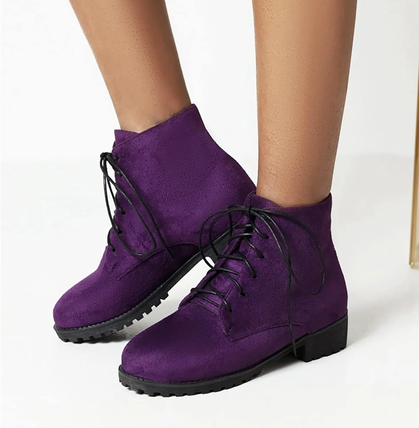 Booties for Women Ankle Women's Booties Low Heel Mens Low Cut Boots Hiking Boot Laces Men Comfy Soft Cover Heel Square Toe Slip On Side Zipper