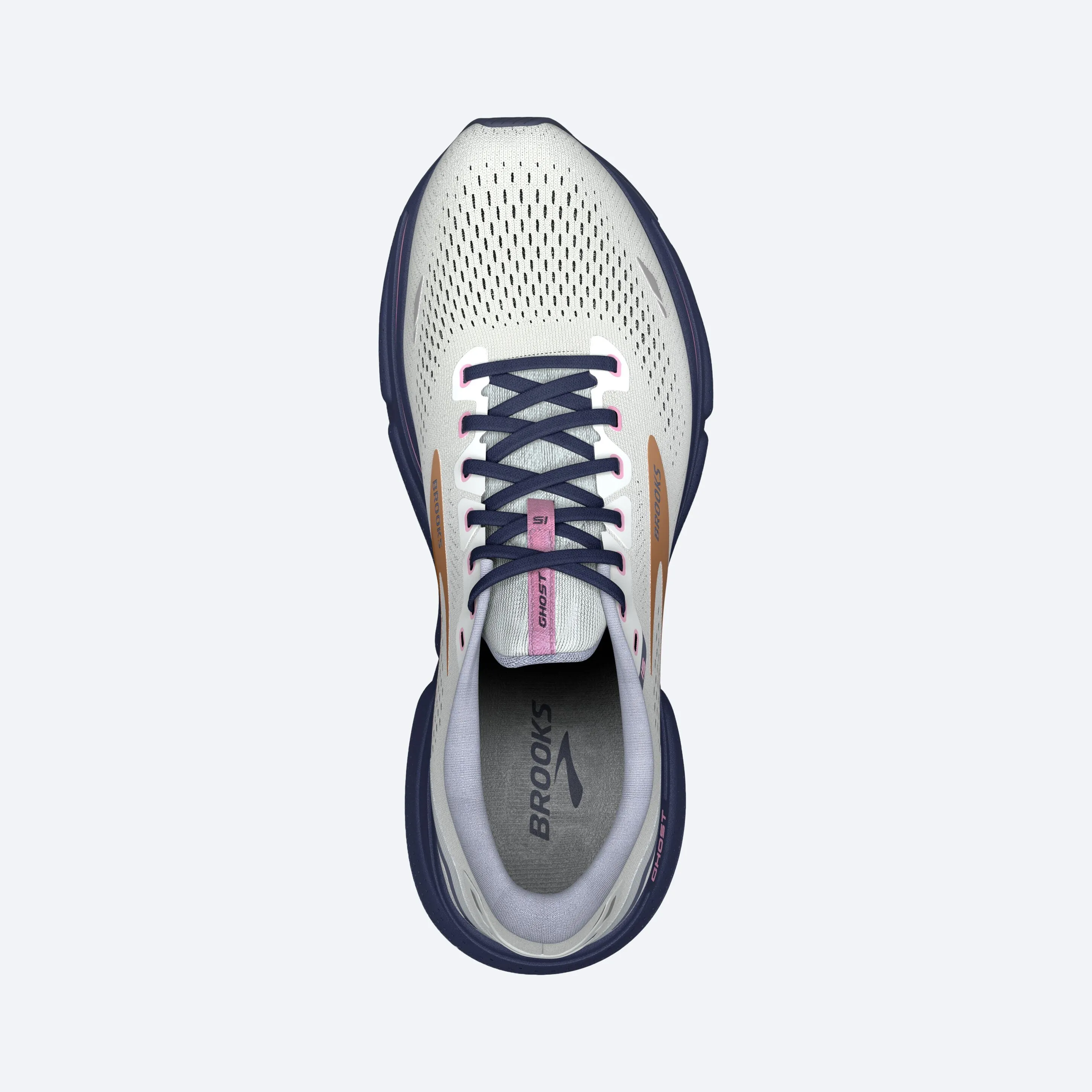 Brooks Womens Ghost 15- Spa Blue/Neo Pink/Copper (1203801B492)