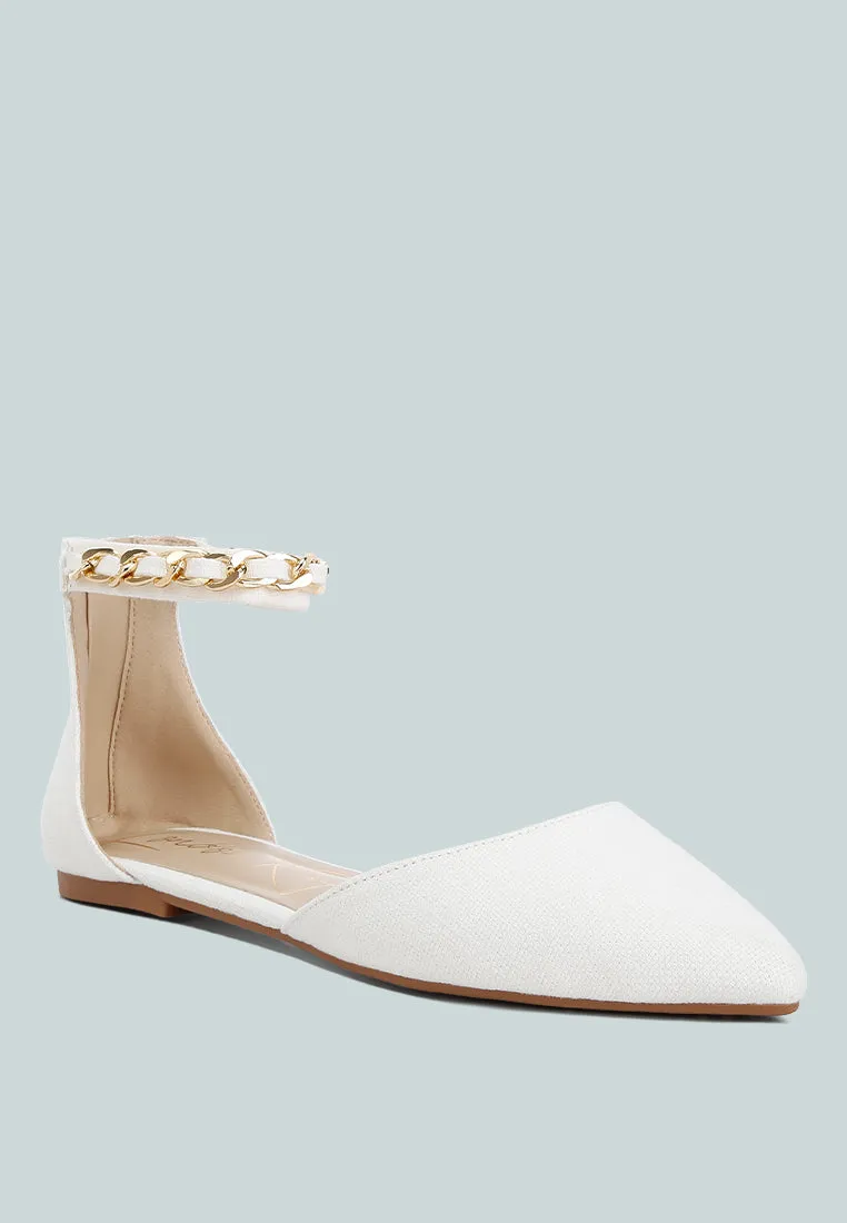 Buqisi Chain Embellished Flat Sandals by London Rag