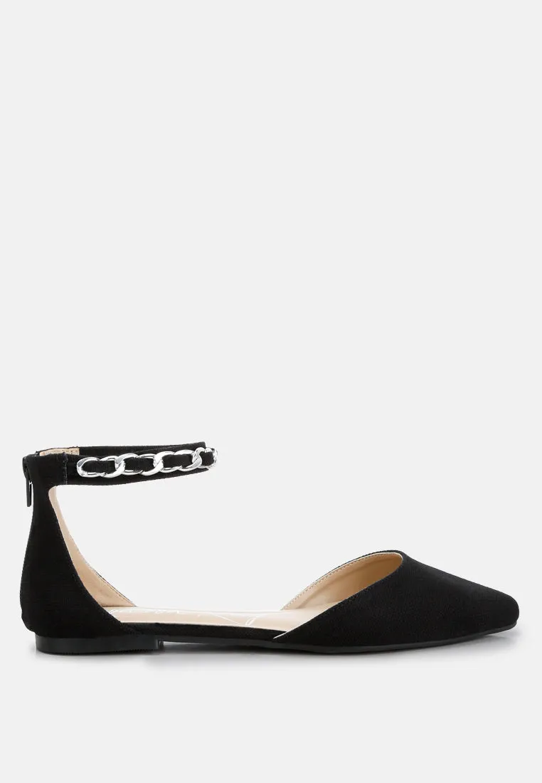 Buqisi Chain Embellished Flat Sandals by London Rag