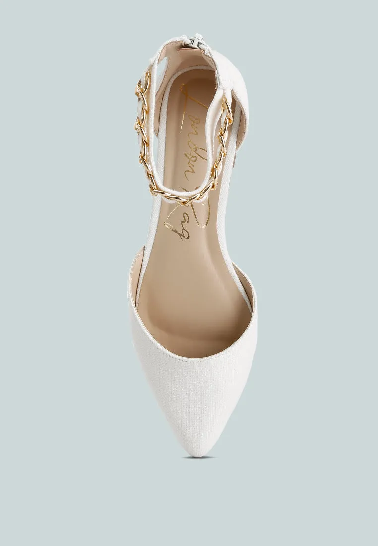 Buqisi Chain Embellished Flat Sandals by London Rag
