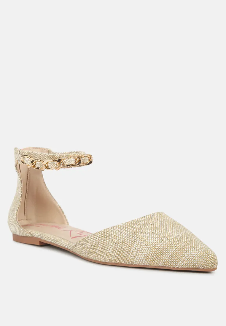 Buqisi Chain Embellished Flat Sandals by London Rag