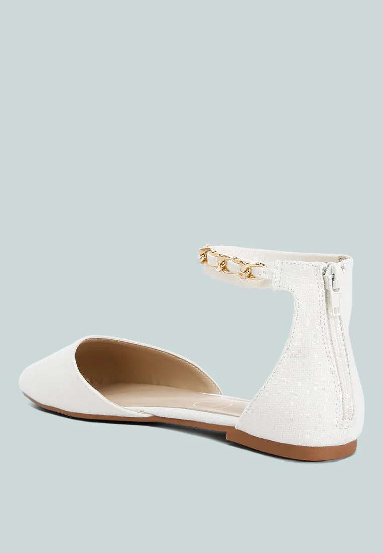 Buqisi Chain Embellished Flat Sandals by London Rag