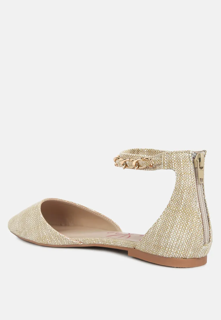 Buqisi Chain Embellished Flat Sandals by London Rag