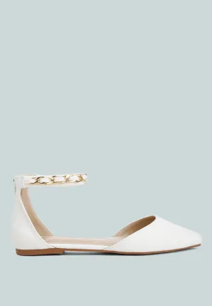 Buqisi Chain Embellished Flat Sandals by London Rag