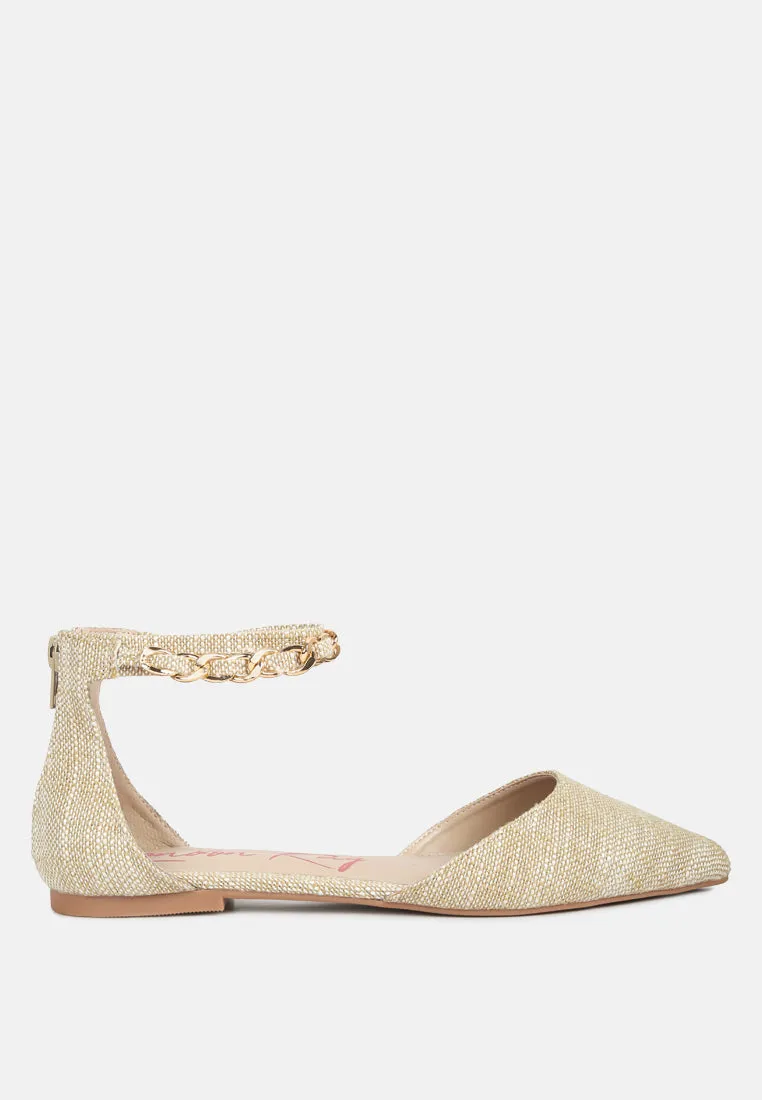 Buqisi Chain Embellished Flat Sandals by London Rag