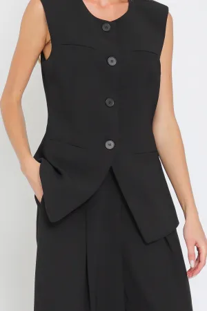 Business Chic Sleeveless Button Front Top (Assorted Colors)