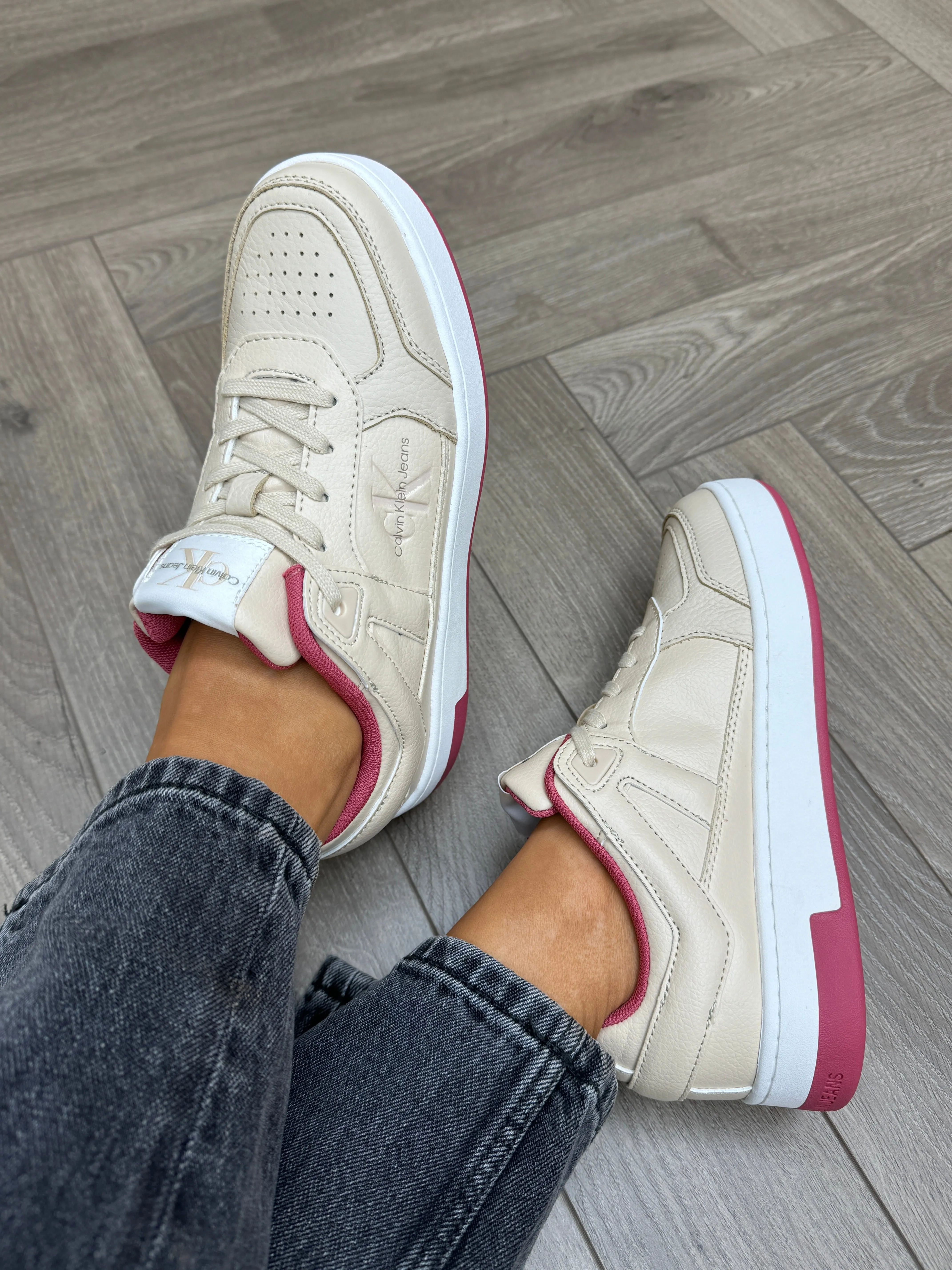Calvin Klein (SS25) Basket Cupsole Low Mix YW0YW01650 - Tapioca/Slate Rose (CK5)