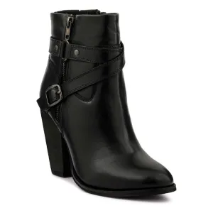 CAT-TRACK Leather Heeled Ankle Boots