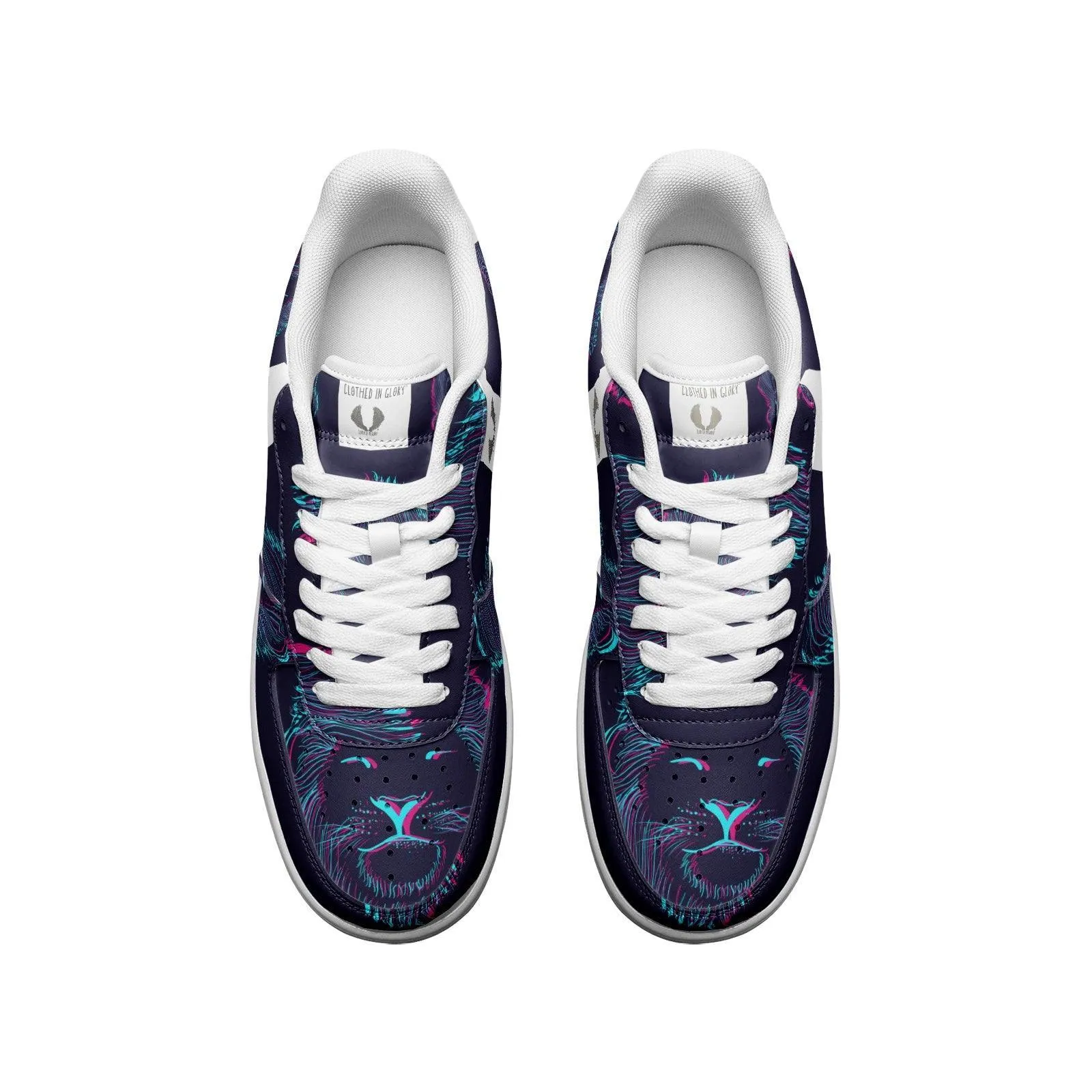 Clothed In Glory Judah Lion Urban Unisex Low Top Leather Sneakers/Shoes