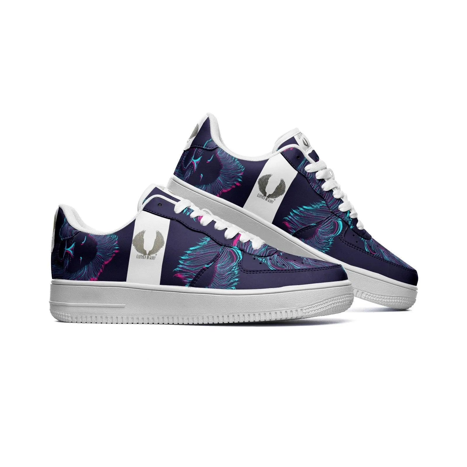 Clothed In Glory Judah Lion Urban Unisex Low Top Leather Sneakers/Shoes