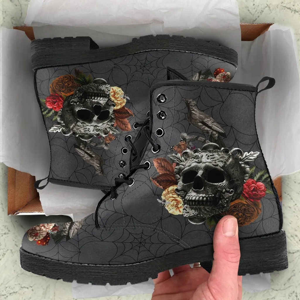 Combat Boots - Goth Shoes #31 Spiderweb Boots | Goth Boots, Gothic Boots, Custom Shoes, Vegan Leather