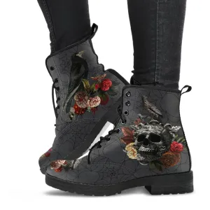 Combat Boots - Goth Shoes #31 Spiderweb Boots | Goth Boots, Gothic Boots, Custom Shoes, Vegan Leather