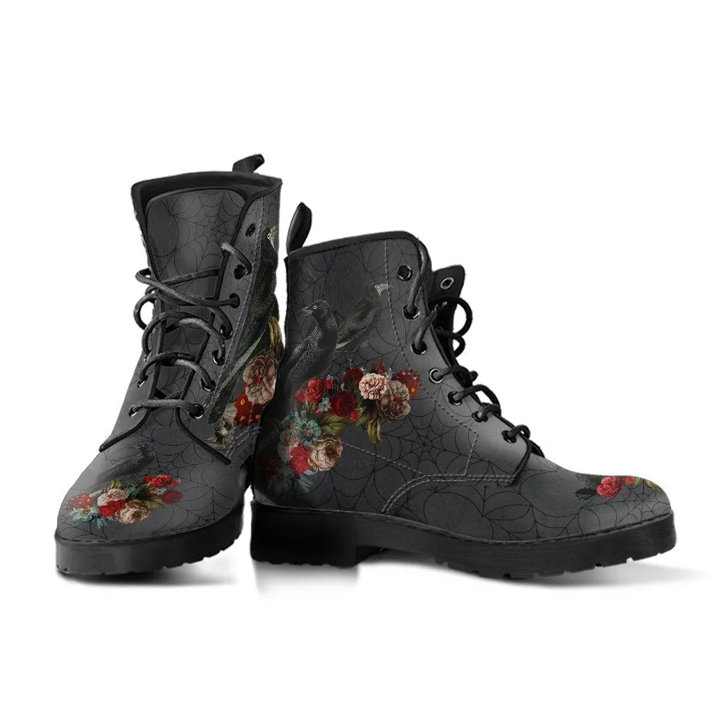 Combat Boots - Goth Shoes #31 Spiderweb Boots | Goth Boots, Gothic Boots, Custom Shoes, Vegan Leather