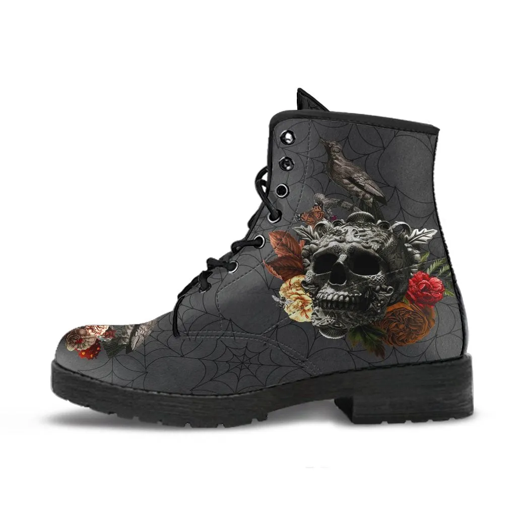 Combat Boots - Goth Shoes #31 Spiderweb Boots | Goth Boots, Gothic Boots, Custom Shoes, Vegan Leather