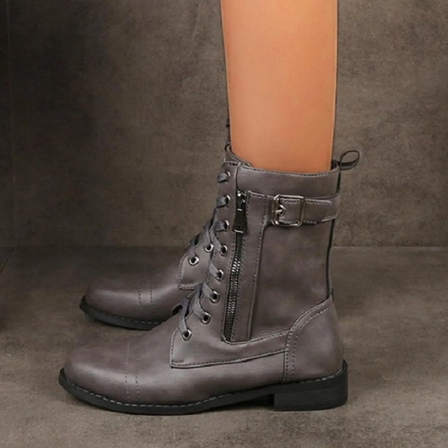 Combat Boots Womens Ankle Black Ankle Booties for Women Women's Ankle Boots Hiking Boot Laces Men Soft Sole Fashion Closed Toe Wide Fit Available