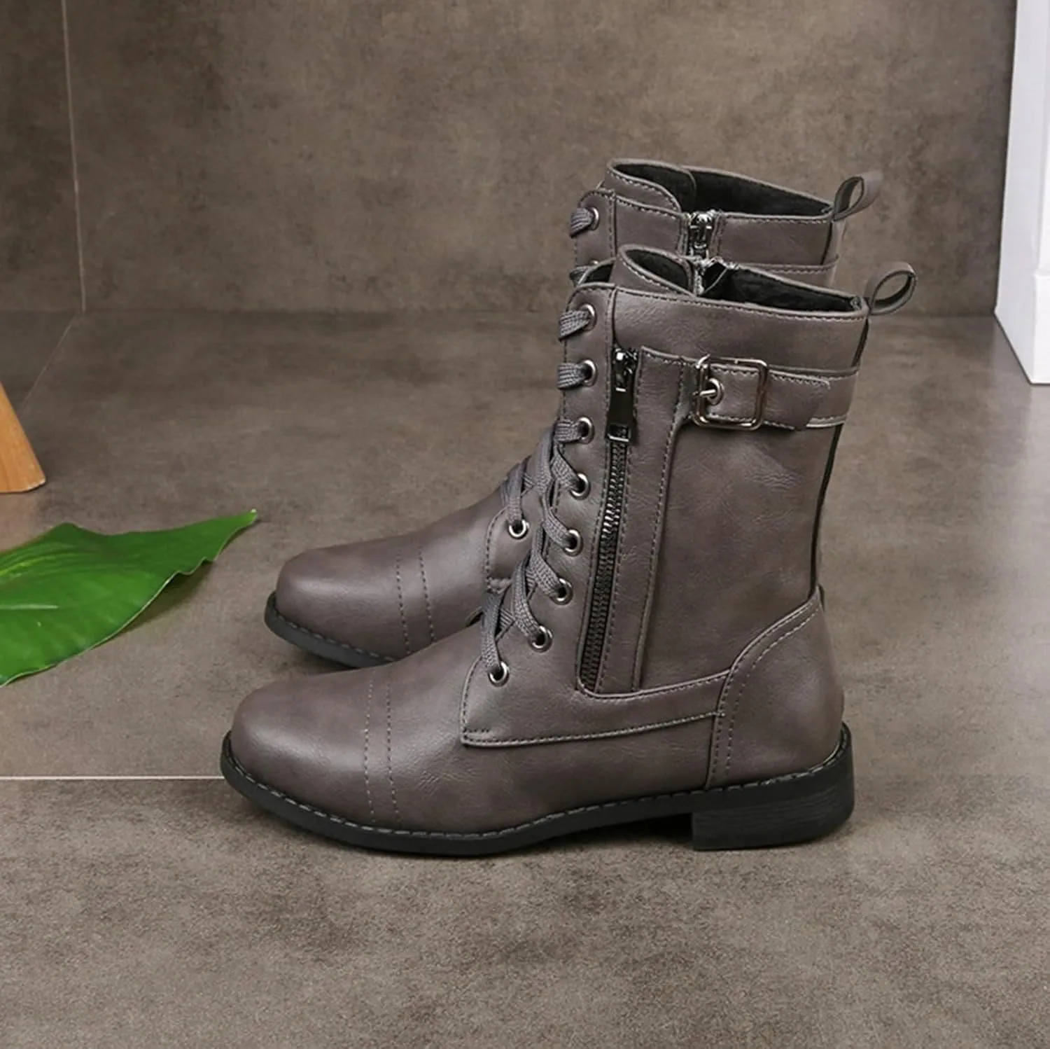 Combat Boots Womens Ankle Black Ankle Booties for Women Women's Ankle Boots Hiking Boot Laces Men Soft Sole Fashion Closed Toe Wide Fit Available