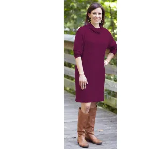 Cranberry Cowl Neck Dress