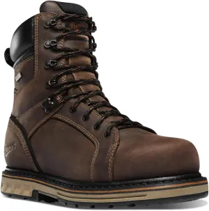 Danner 8 Steel Yard Steel Toe Work Boots for Men - Waterproof Full-Grain Leather with Dual-Density Footbed, Slip-Resistant Outsole, and EH Resistance