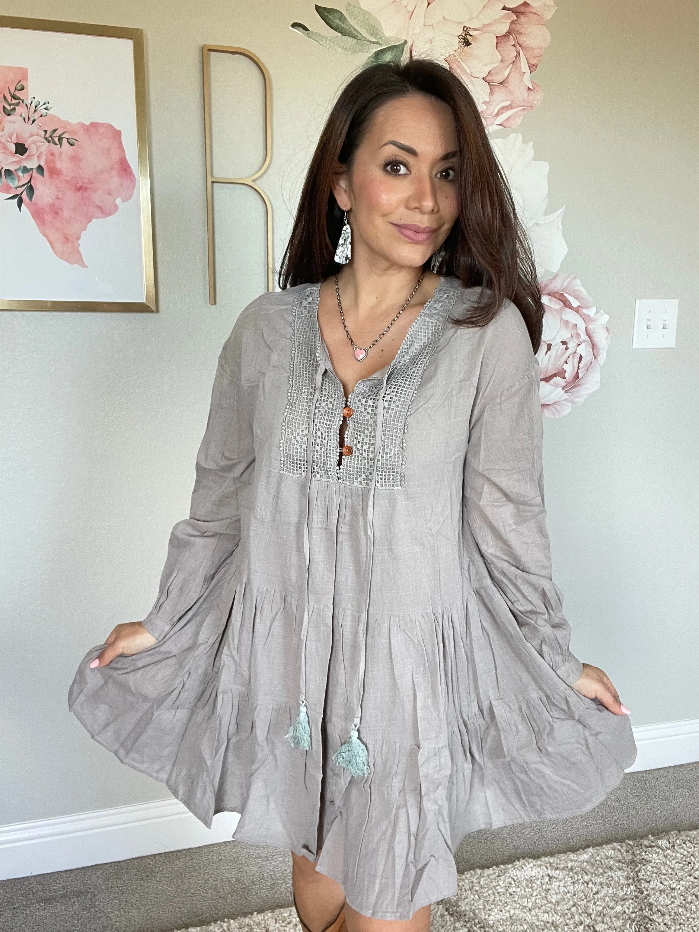 Dusky Sky Tiered Dress