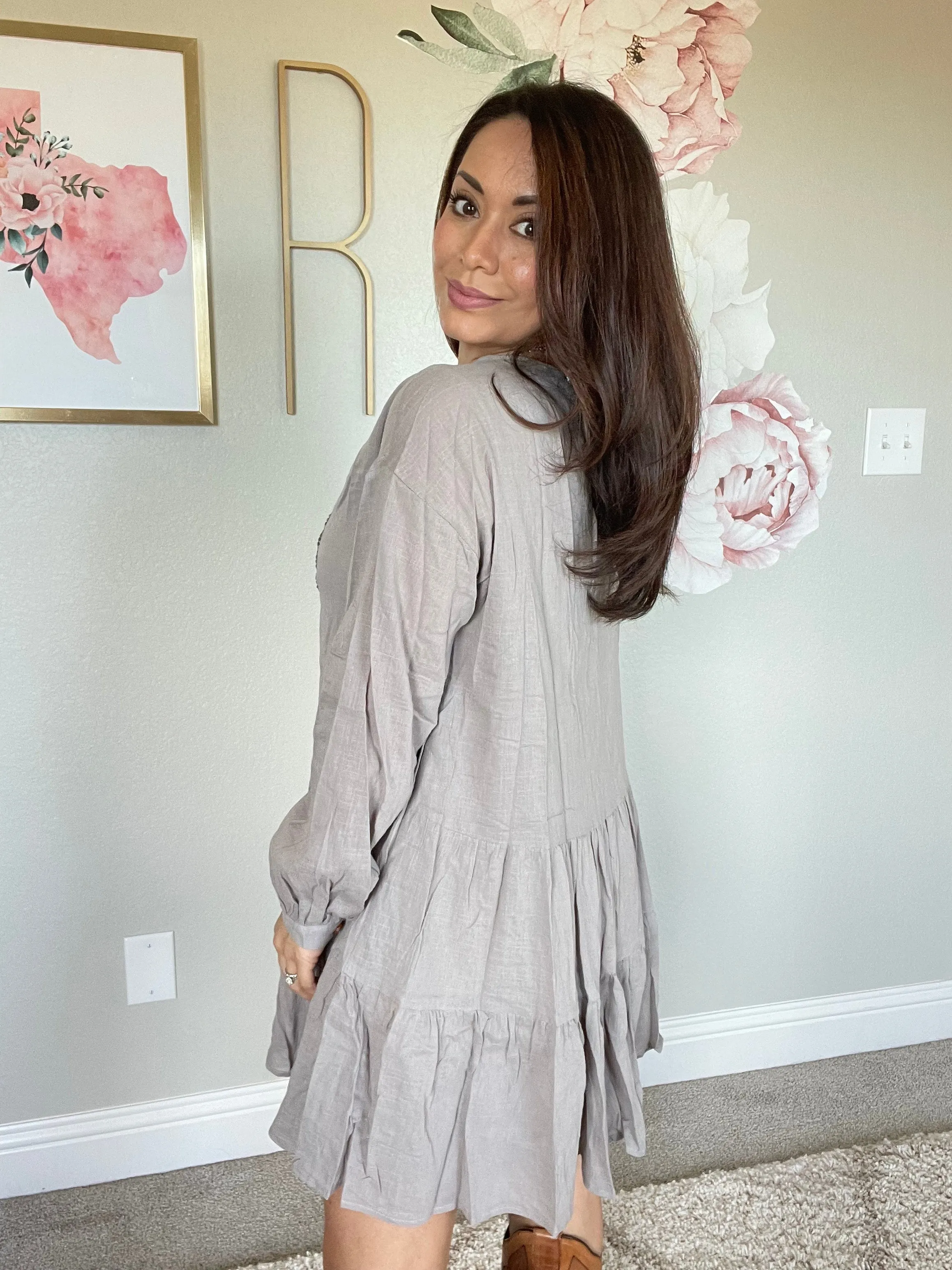 Dusky Sky Tiered Dress