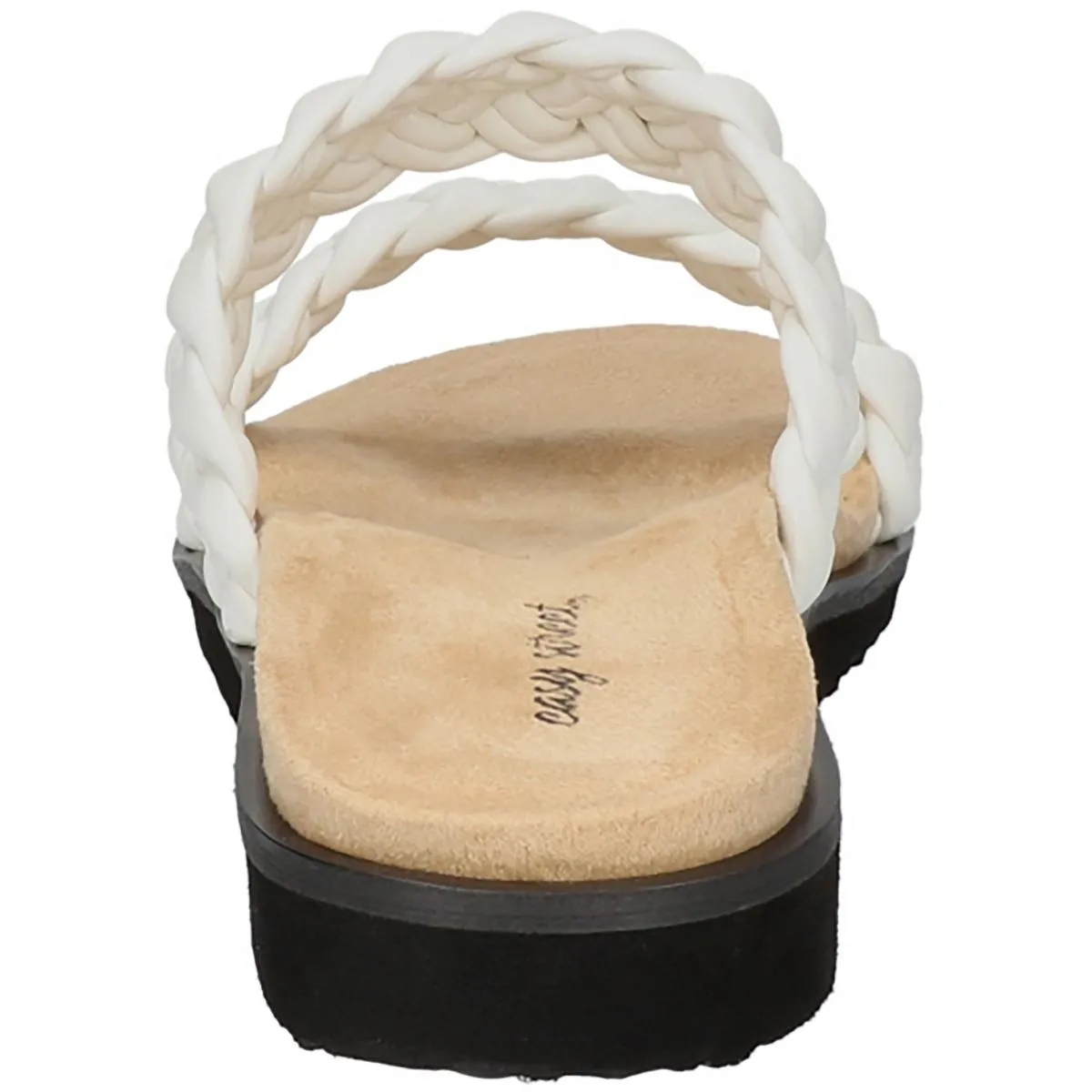 Easy Street Womens Susi Metallic Woven Slide Sandals