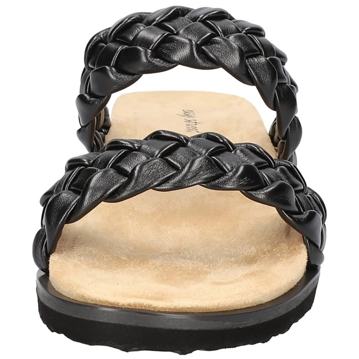 Easy Street Womens Susi Metallic Woven Slide Sandals