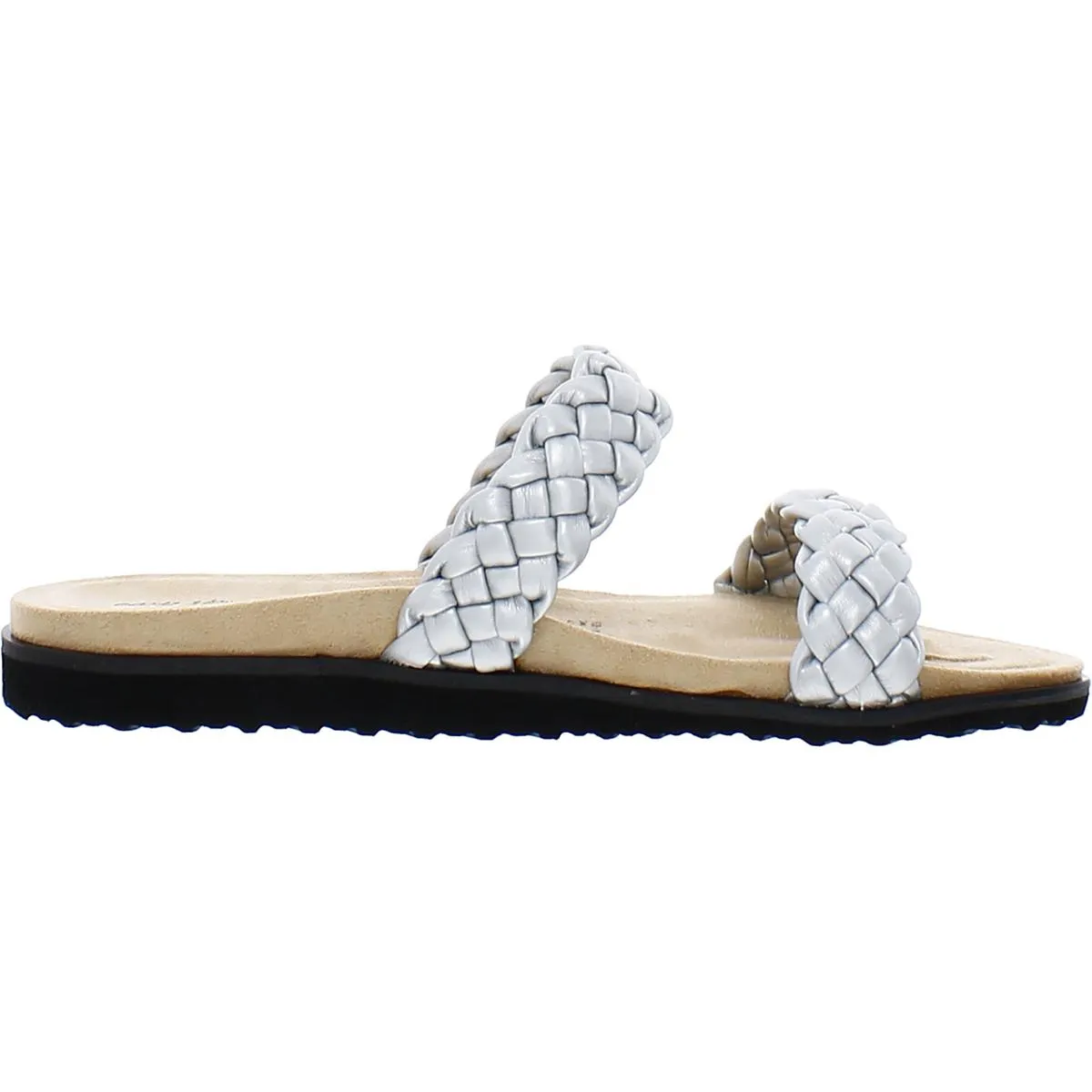 Easy Street Womens Susi Metallic Woven Slide Sandals
