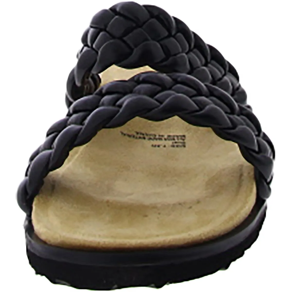 Easy Street Womens Susi Metallic Woven Slide Sandals