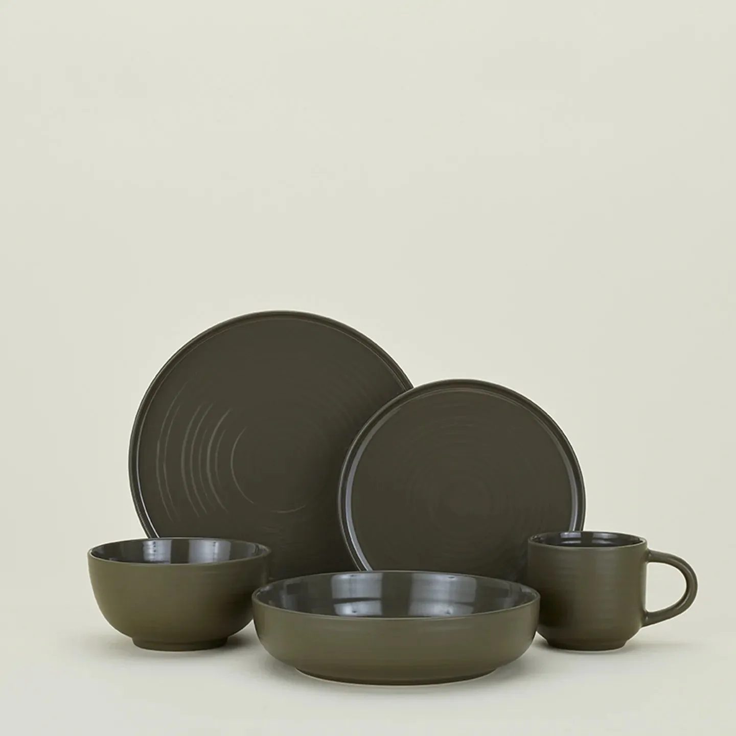 Essential Low Bowl Set of 4 (Olive)