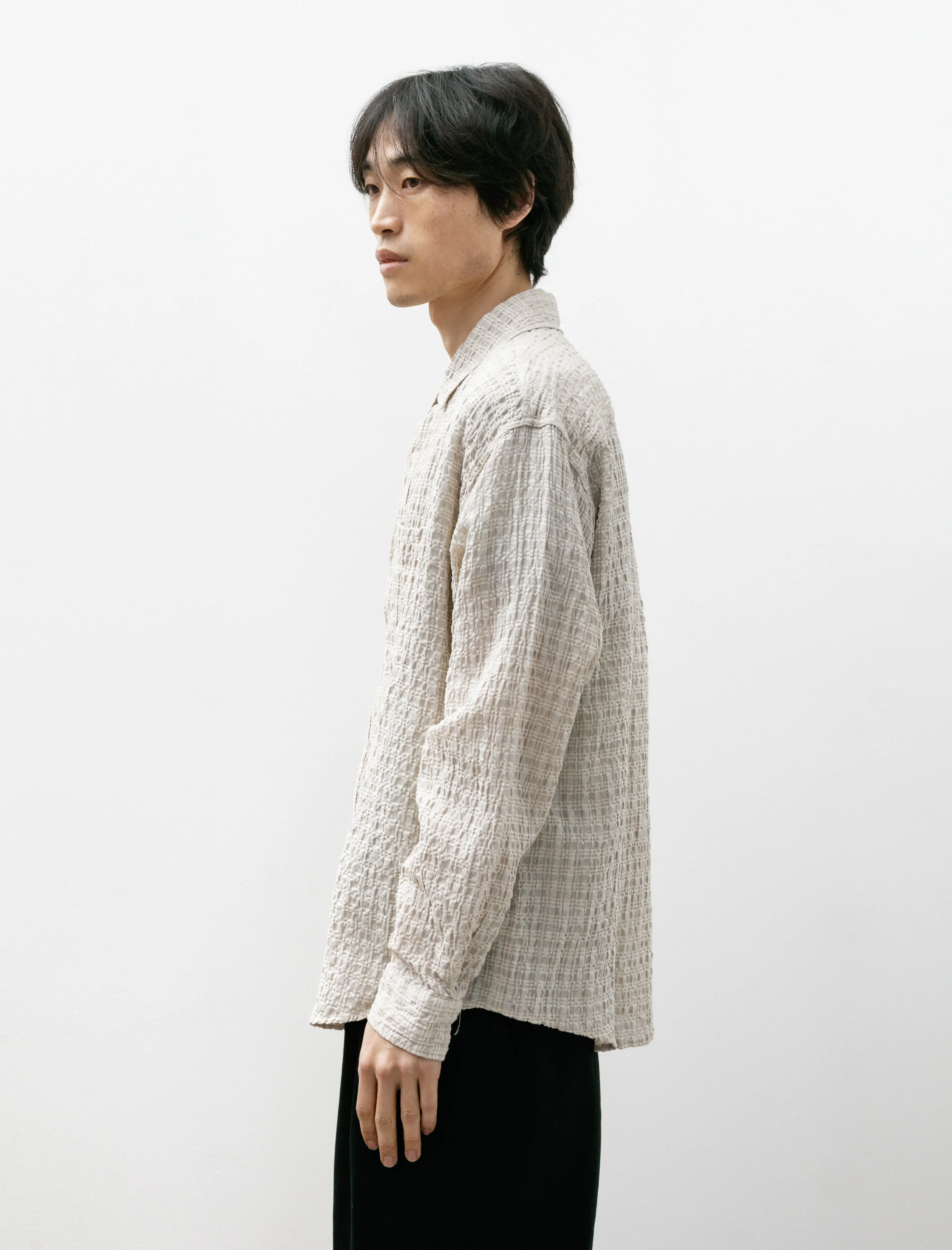 Executive Shirt Beige Structure Check