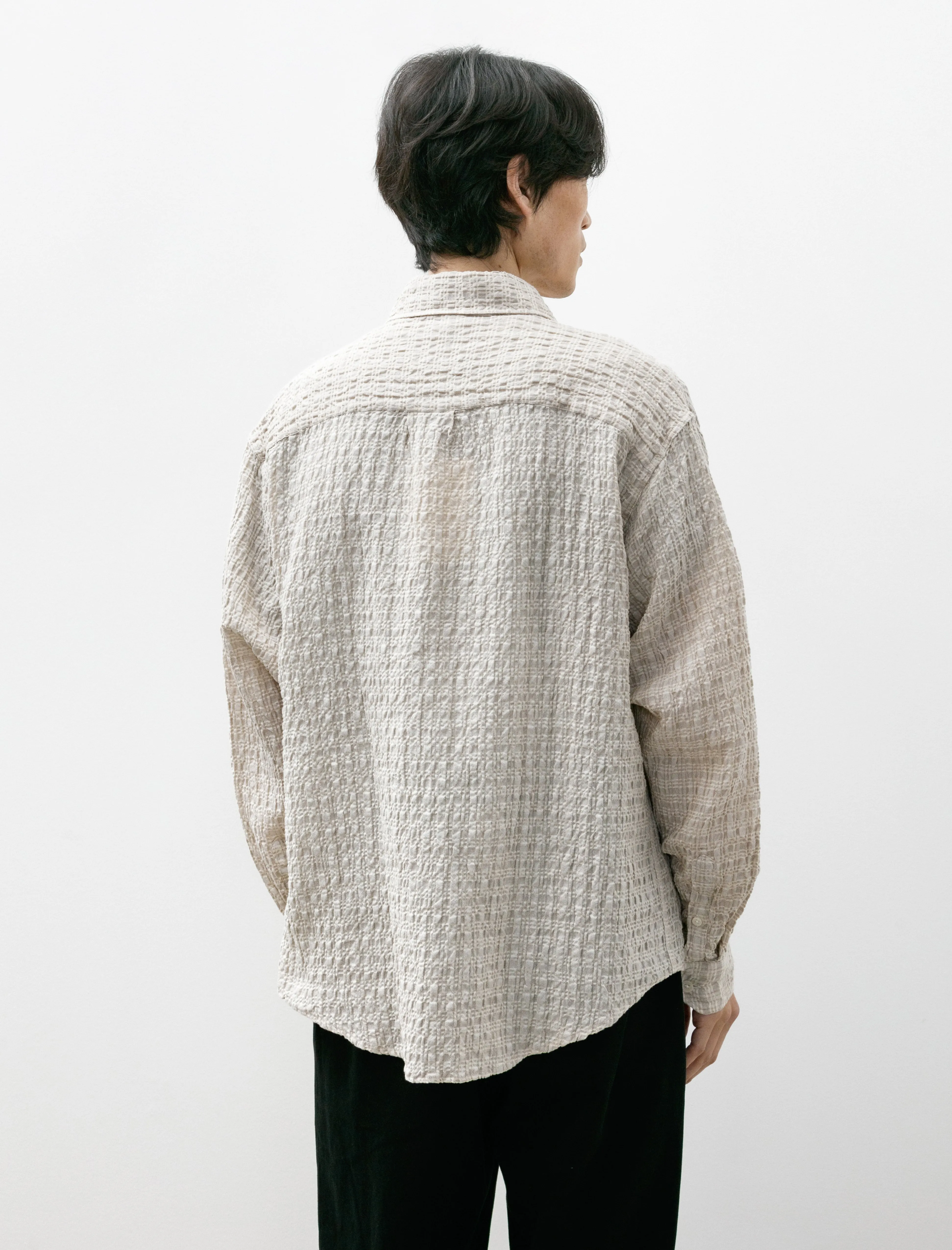 Executive Shirt Beige Structure Check