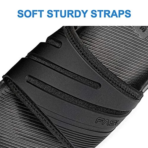 Faslie Slides for Men Athletic Slide Sandal with Arch Support for Beach, Comfort Open Toe Slip-On Indoor Outdoor Slides, Size 8-12