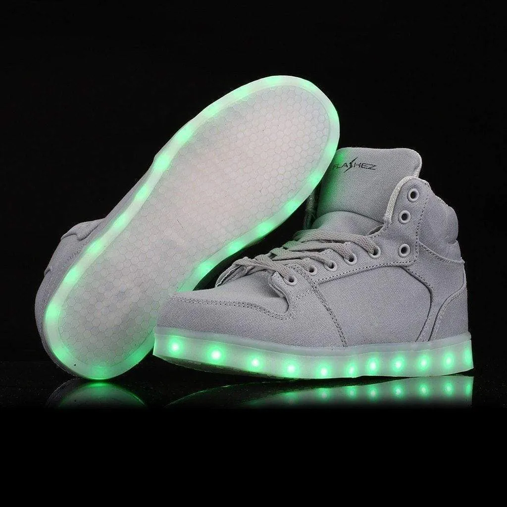 Flashez LED Grey Canvas Trainers