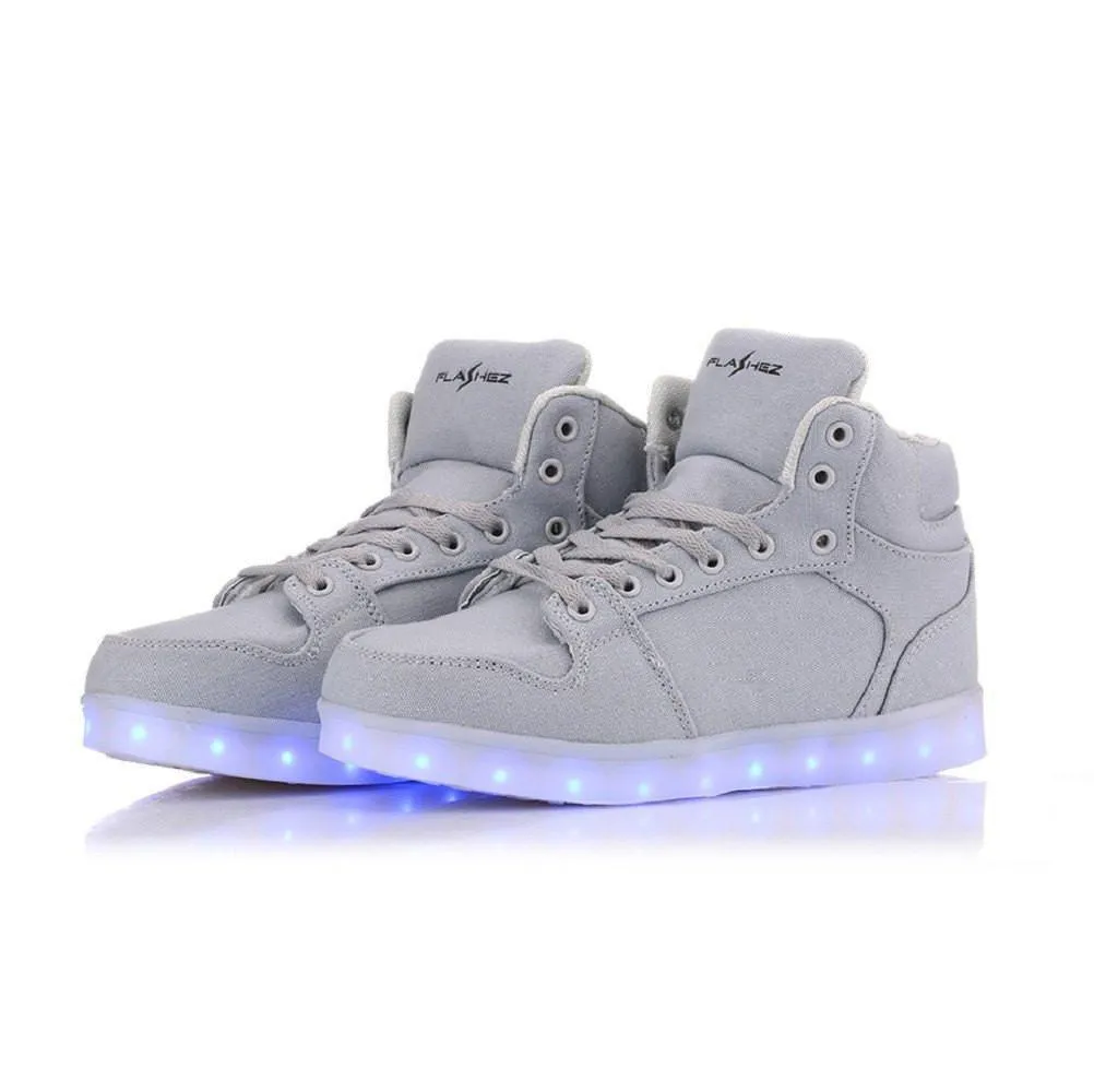 Flashez LED Grey Canvas Trainers
