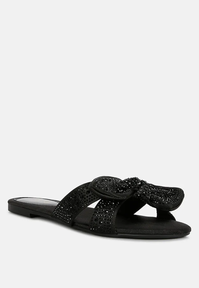 Fleurette Bow Flat Sandals by London Rag