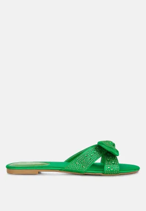 Fleurette Bow Flat Sandals by London Rag