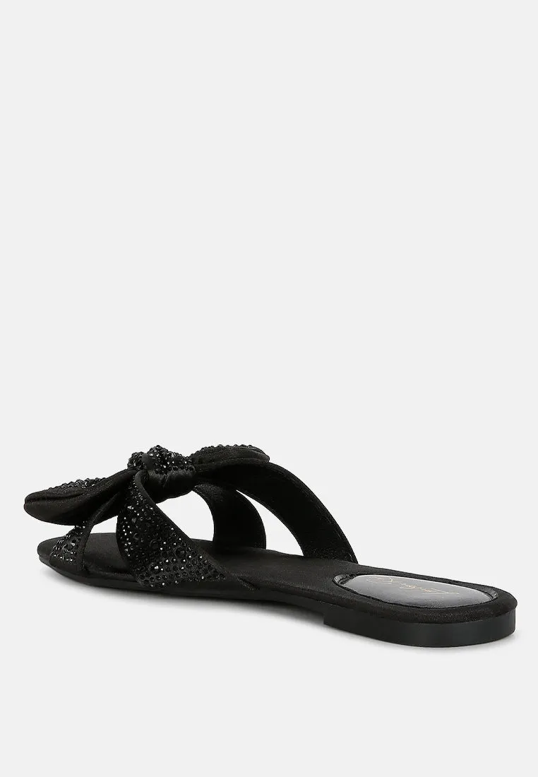 Fleurette Bow Flat Sandals by London Rag